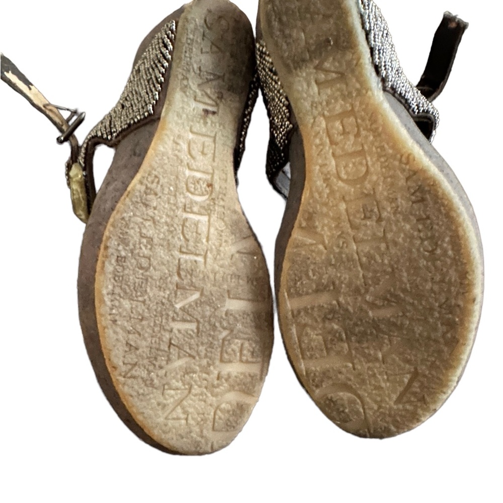 Sam Edelman Distressed Beaded Sandals Size 5.5 - Picture 7 of 8